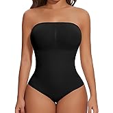 SHAPERIN Strapless Bodysuit with Bras Tummy Control Shapewear Shaper Tube Tops Body Suit One Piece Leotard
