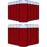 PartyPrints 25 Pack Red Blank Slim Can Cooler Sleeves | Plain Seltzer Customizable Bulk Coolers for Beer Bottles & 12oz Tall Cans | Skinny Collapsible Drink Insulated Sleeve