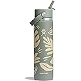 HYDRO FLASK Wide Mouth vacuum insulated stainless steel water bottle with leakproof closeable straw lid for cold water drinks, sports, travel, car and school
