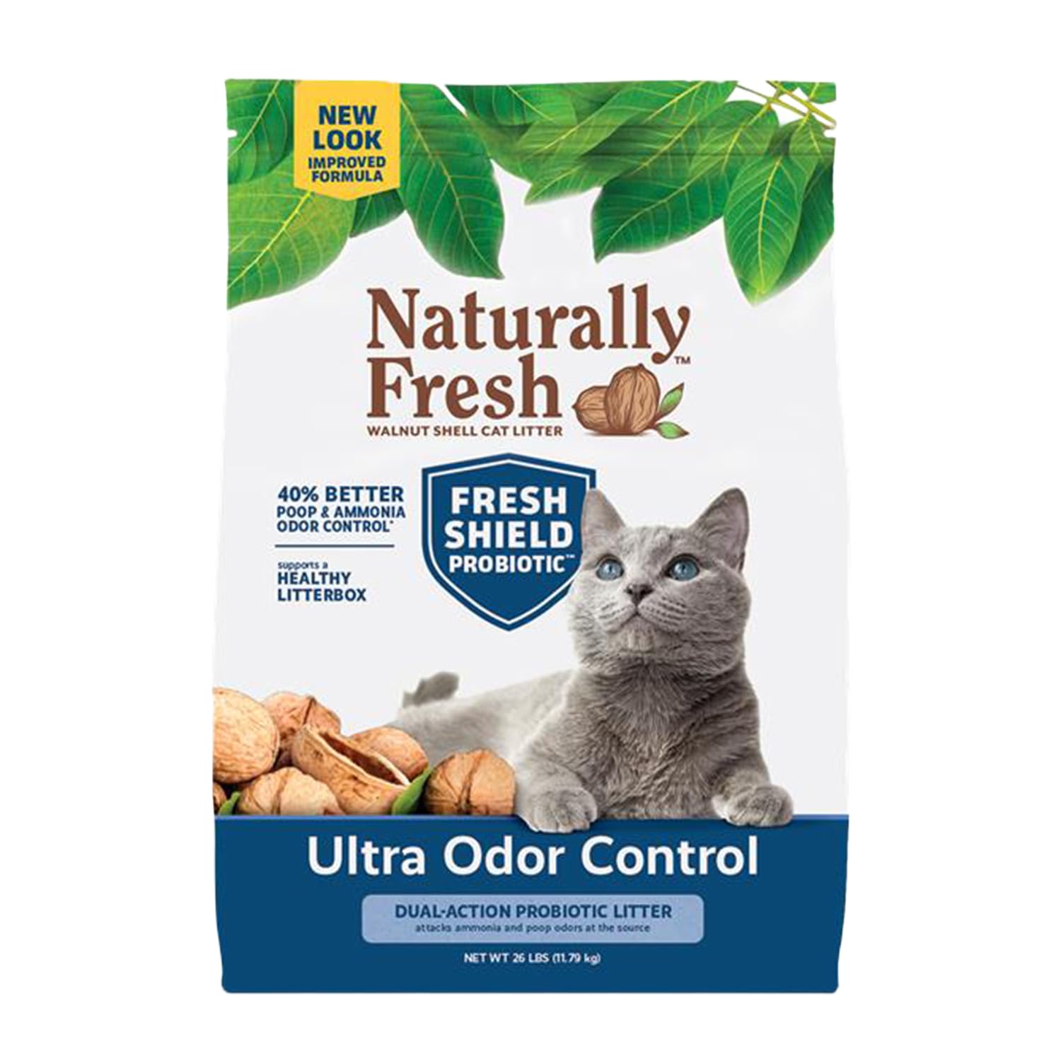 Photo 1 of Naturally Fresh Cat Litter Made From Walnut Shells, Multi-Cat, Ultra Odor Control, Unscented, Upcycled, Sustainable, 26 Lbs