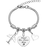 Airforce Mom Gifts Air Force Mom Bracelet Military Mom Gifts Deployment Gift Mother's Day Gift for Mom Proud Air Force Mom Bracelet Christmas Birthday Gift for Airforce Mom Army Mom