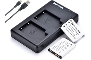 Newmowa NP-45 NP-45S Replacment Battery (2 Pack) and Dual USB Charger Kit for Fujifilm INSTAX Mini 90 and FinePix XP50 XP60 XP70 XP80 XP90 XP120 XP130 XP140 T350 T360 T400 T500 T510 T550 JX500 JX520