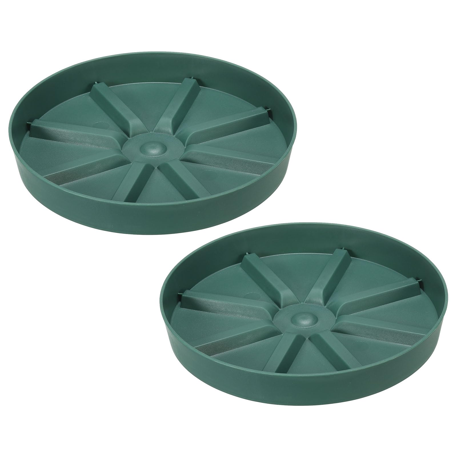 PATIKIL 7.5 Inch Plant Saucers Tray, 2Pcs Durable Plastic Round Flower Pot Drip Tray Thicker Anti-Rot Root for Indoors Outdoors Home Garden, Green