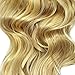 Knockout Hair 20-Inch Halo Hair Extensions, Fiber Wavy, 150 Grams, Medium Cool Blonde/Lightest Blonde Mix - #16/613