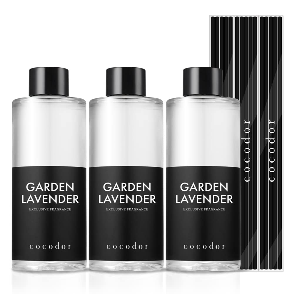 [COCODOR/Garden Lavender] Reed Diffuser Refill 200ml * 3packs with Black Fiber stick 15pcs