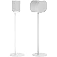 ynVISION.DESIGN Fixed Height Floor Stands Compatible with Sonos Era 100, Era 300 Speakers - Surround Sound Speaker Stands with Built-In Cable Management, Sleek and Secure, 28.2 inches tall, Pair White