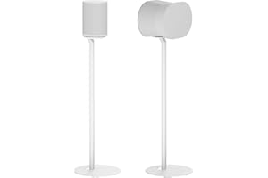 ynVISION.DESIGN Fixed Height Floor Stands Compatible with Sonos Era 100, Era 300 Speakers - Surround Sound Speaker Stands with Built-In Cable Management, Sleek and Secure, 28.2 inches tall, Pair White