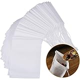 LABOTA 500 Pezzi Sacchetti Filtro per tè USA e Getta Bustina di tè in Carta monouso con Coulisse in Materiale Sicuro e Naturale per tè e Tisane USA e Getta Confezione 8 * 10CM