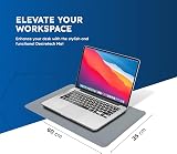 Desiretech Reversible Desk Mat Small 35x60cm Dual-Sided Grey Silver view 2