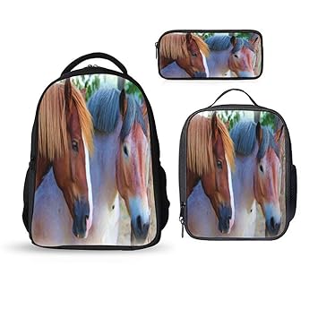 horse backpack and lunchbox