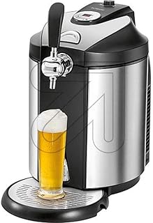 Bomann BZ 6029 CB Bierzapfanlage für alle handelsüblichen 5 Liter-Partyfässer, LED-Display zur komfortablen Temperaturregelung/Kühlung von 2°C-12°C, hochwertiges Edelstahlgehäuse