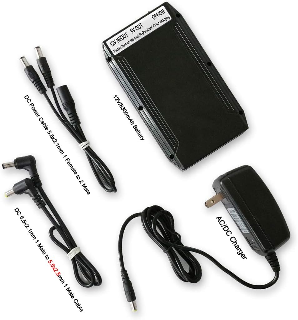TalentCell Rechargeable 72W 100Wh 12V/8300mAh 9V/11000mAh 5V/20000mAh DC Output Lithium ion Battery Pack for LED Strip, CCTV Camera and More, Portable Li-ion Batteries with AC/DC Charger: Camera & Photo