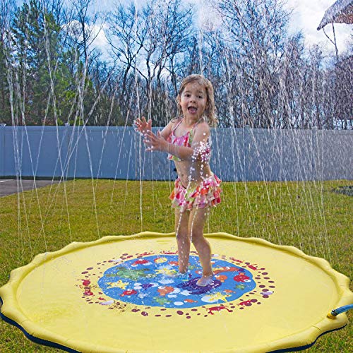 Bosun ã€2019 Newã€‘ Splash Play Mat 68" Outdoor Water Play Sprinkle and Splash Play Mat Pad Toy for Children Infants Toddlers,Boys, Girls and Kids - Perfect Inflatable Outdoor Sprinkler pad