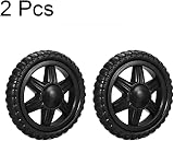 sourcing map 5 Inch Rubber Foaming Shopping Cart Wheel Replacement Black 2 Pcs view 3