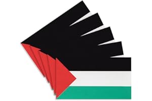 CANTENDO 5Pcs Palestine Flag Decal Sticker - Palestinian Flags Reflective Vinyl Car Stickers - for Car Window Bumper Waterproof Sticker (2.5 x 4.5 Inch)