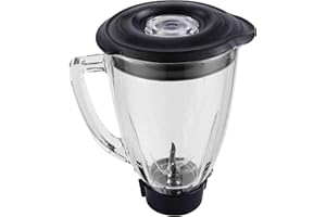 Equust 6-Cup Glass Jar with Blade with Lid, Replacement parts Compatible with Oster Blenders
