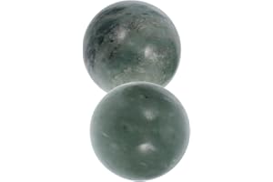 HAWILLOSCH 2pcs Dark Green Jade Baoding Balls with Box Hand Exercise Massage Spheres for Elderly Handballs