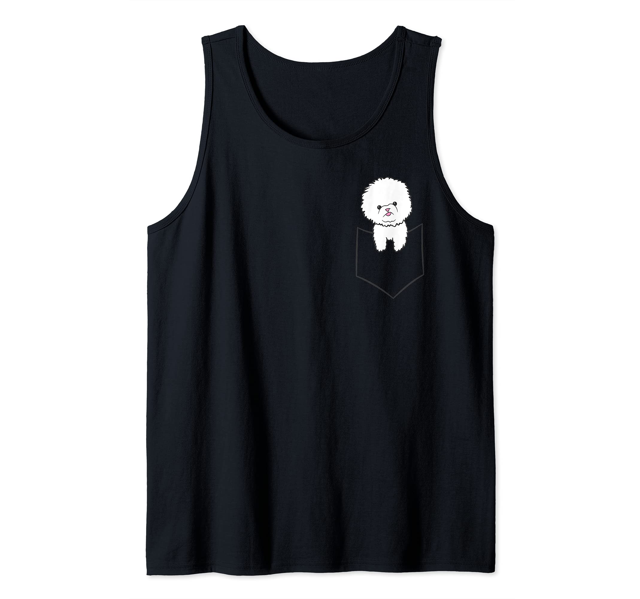 Cute Bichon Frise Dog In A Pocket Love Bichon Frise Tank Top