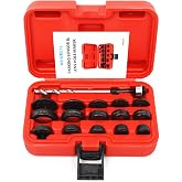 VEHIRETL Parking Sensor Hole Punch Kit 17pc Bumper Hole Cutter Kit | Parking Sensor and Lens Hole Maker Punch Tool Set with 17-32mm Varied Discs, 5/16 Drill Bit and Punching Spindle with Nut