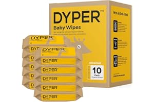 DYPER Viscose from Bamboo Baby Wet Wipes | Unscented for Sensitive Newborn Skin | Hypoallergenic | Honest Ingredients | Made with Plant-Based* Materials + 99% Water