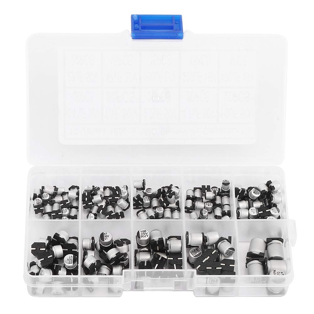 165 Capacitors, Smd Aluminum Electrolytic Capacitors Boxed Portable Classification Kit 0.47UF 50V-470UF 16V for Computer Motherboard