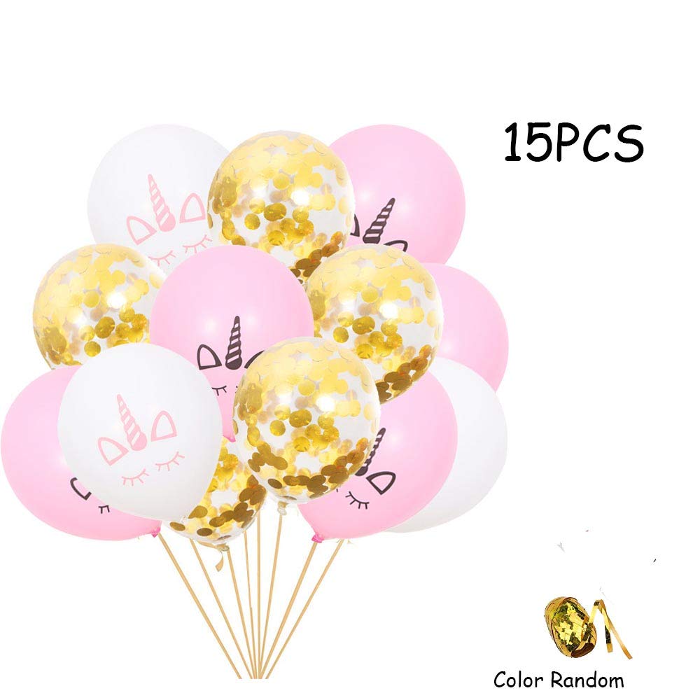 Amazon Com 15pcs Unicorn Balloons Gold Confetti Balloons For