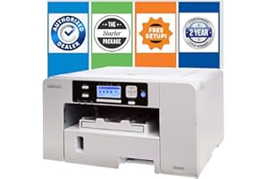Sawgrass Virtuoso SG500 Sublimation Printer (Starter Package) with Designer Software, Dust Cover, Paper, Inks, Tape, 10 Pieces Sublimation Blanks, White