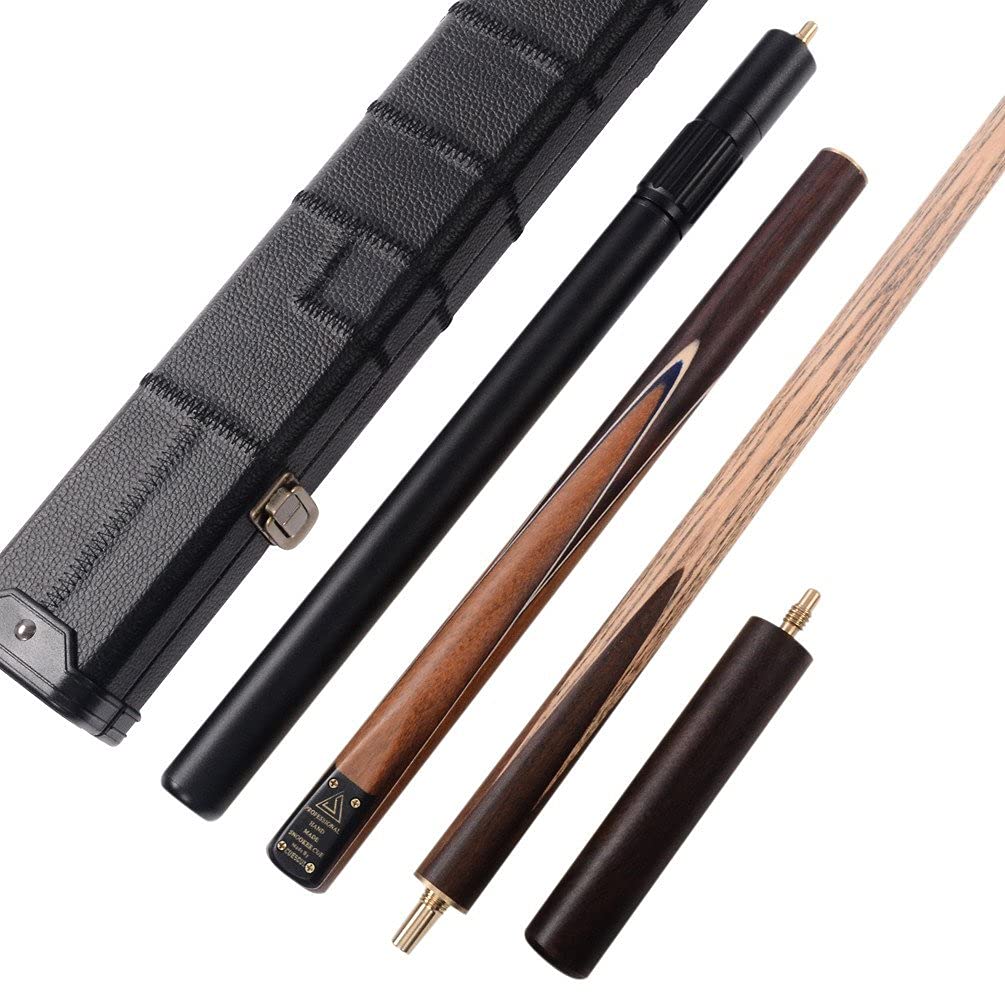 CUESOUL Classic Handmade 57 Inches 18oz Rosewood 3/4 Jointed Snooker Billiard Pool Cue, Rosewood Butts & Aluminum Telescope Extension, Leathertte Protective Case, 9.5mm Tip Snooker Cue Set(CSSC011)