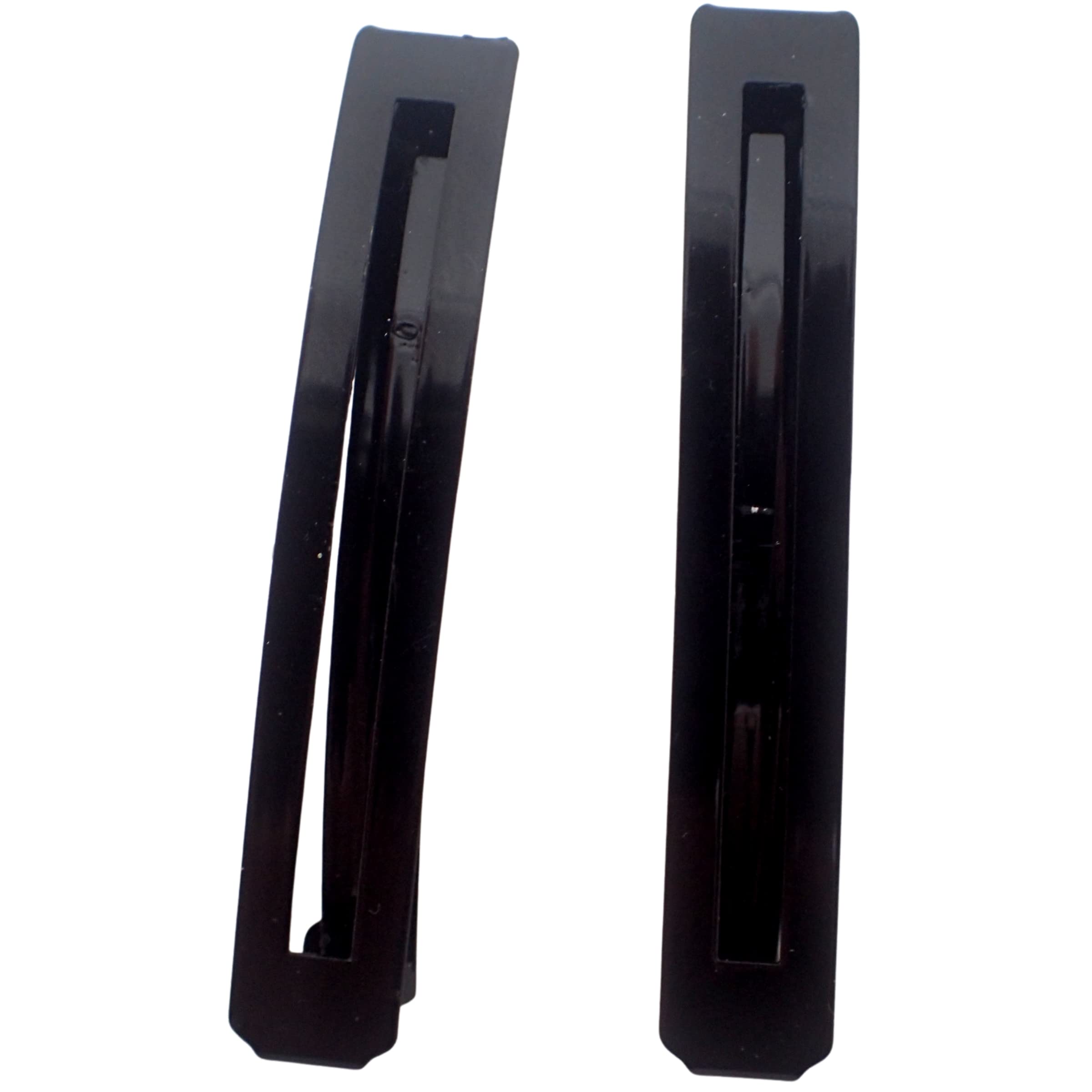 Topkids Accessories 2pcs Open style Hair Clips, Hair Barrettes, Hair Slides, Hair Grips, Hairdressing Clips, Hair Accessories for Women, Metal barrette (Straight, Black)