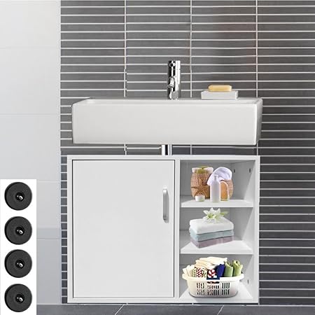 Melko Waschbeckenunterschrank Weiß Badezimmer Waschbeckenschrank