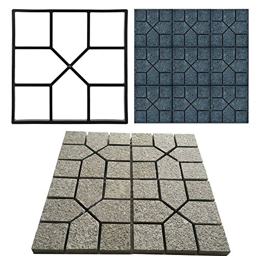 EBTOOLS Concrete Mould, Paving Pavement Mold Garden Path Maker Mold Plastic Walk Pavement Concrete Mould Stepping Slab Stone Mold Garden Lawn Floor Tile Mould 15.75 x 15.75 inch