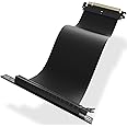 AsiaHorse New PCIE 3.0 16x High Speed Flexible Extender Riser Cable Card Extension Port Adapter 200mm(90 Degree Angle Black)