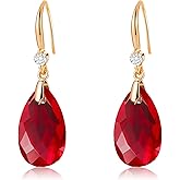 Austrian Crystal Teardrop Dangle Drop Earrings for Women 14K Gold Plated Hook Earring Hypoallergenic Jewelry Gifts for Women Girls