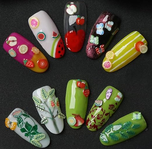 Amazon 5000個 3dポリマーフィモスライス Diy ネイルアートスライム サプライ チャーム スライムメイキングキット 装飾アートクラフト フルーツ 笑顔 ラブハート 梅の花 五芒星 ケーキ 漫画 動物 羽 Mixed Pattern Patch 021 Fruit Slices Ehope 製菓用品