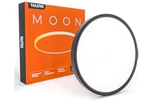 TALOYA Flush Mount LED Ceiling Light Fixture Black,12 Inch 20 Watt, Thin Ceiling Lamp Surface Mount for Kitchen Bedroom Utility Laundry Closet Room,3 Color Temperatures in One (3000k/4000k/6500k)