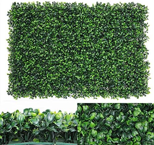 Lanyifang 60x40cm Vertical Garden Screen Green Fake Wall Hedge Plants Artificial Anti-UV (12 Packs)