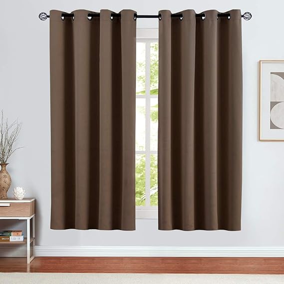 Cortinas opacas para sala de estar, 160 cm de largo, cortinas de