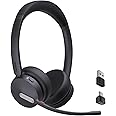Yealink BH70 Wireless Bluetooth Headset with Microphone for Work, up to 35h Talking Battery Life, 3-Mic, 147g Lightweight Microsoft Teams Certified Headphone for Open Office, USB-C to A