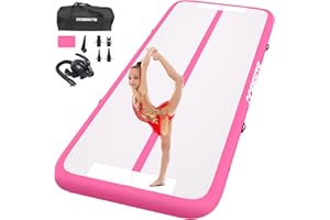 DOBESTS Gymnastics Mat Inflatable Tumble Track Tumbling Mat 6.6ft/10ft/13ft/16ft/20ft,for Home Use Training Yoga Cheerleading with Air Pump