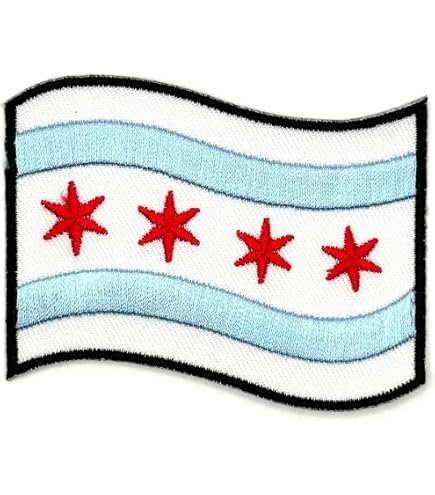 thumbnail image 2 of Chicago City Flag Embroidered Patch – 3.0 X 2.0 Inches, Iron-On Or Sew-On (CH9) 2 of 4