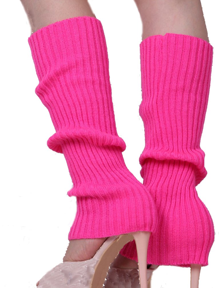 Women 80s Ribbed Leg Warmers Knitted Wool Crochet Long Boot Socks for Party Dance Sports Yoga Accessories
