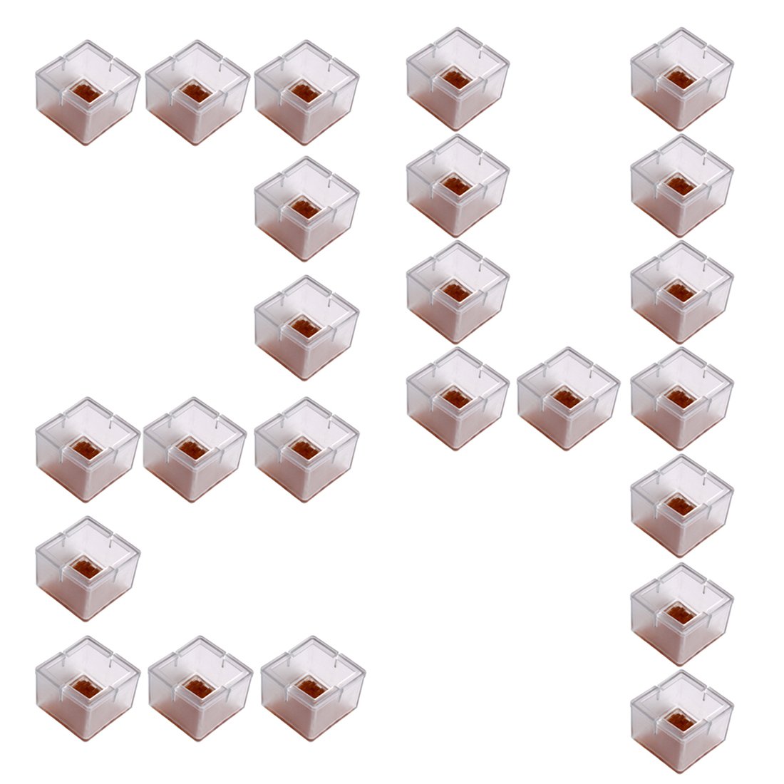 Andux 24 Pcs/Set Round Bottom Silicone Wood Floor Protectors Chair Leg Caps Furniture Feet Pads Table Covers Anti-slip Prevent Scratches.(Clear)-GJZJD-2 (16#)