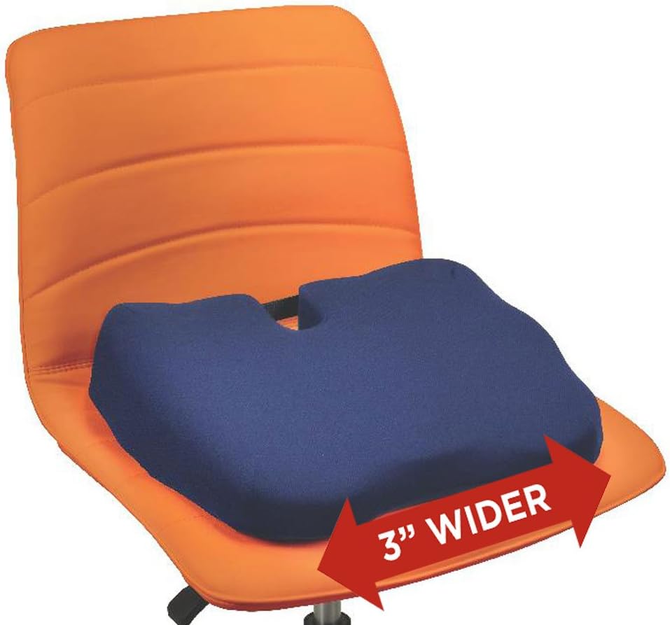 Contour Products Kabooti Coccyx Foam Seat Cushion, Navy, Large: Furniture & Decor