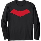 DC Comics Batman Red Chest Logo Long Sleeve T-Shirt