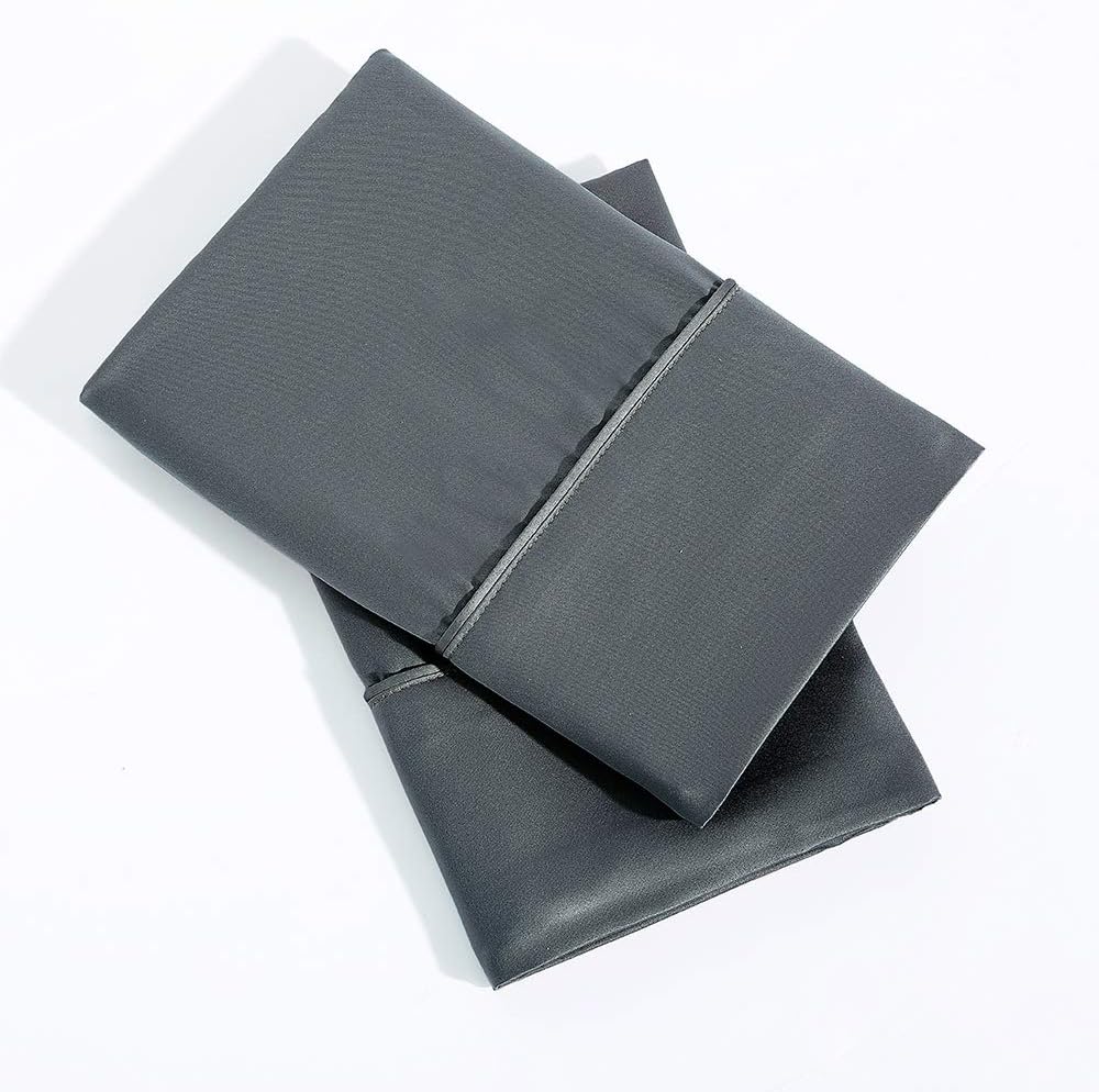 Bourina Pillowcase for Hair and Skin with Envelope Closure, Satin 2-Pack Pillow case, King 20×40 Inch Grey: Home & Kitchen