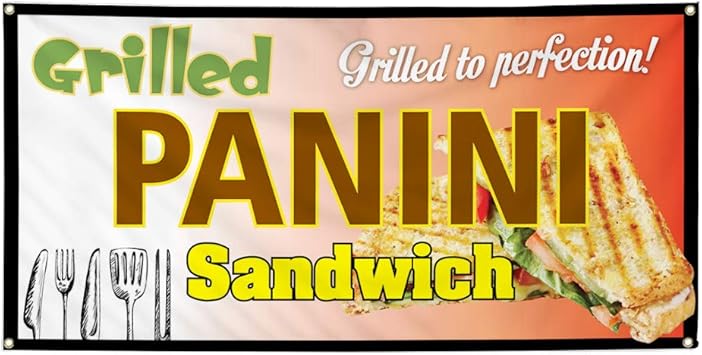 Amazon Com Vinyl Banner Sign Panini Sandwich Grilled To