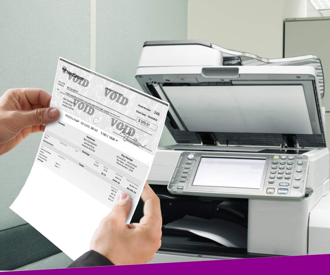 NextSecure Blank Check Stock for Laser/Ink-Jet, 500 Sheets Per Pack (Blue/Green Prismatic Top) : Office Products