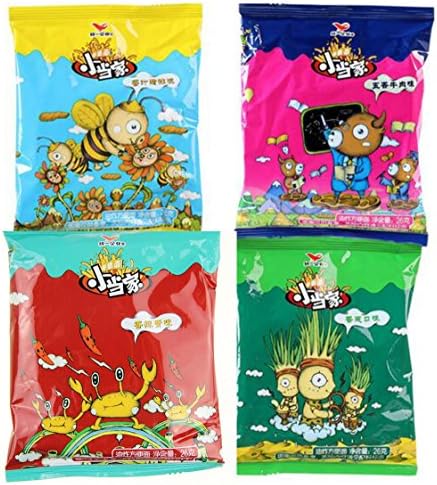 Helen Ou@ Xiaodangjia 4 Mixed Falvors Dried Snack Noodle 520g/18.34oz/1.51lb (Pack of 20)