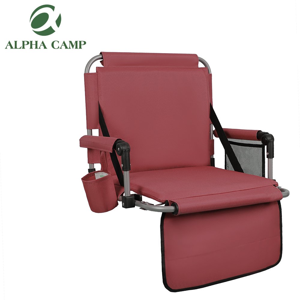 World Famous Sale Online Alpha Camp Stadium Seat Chair For Bleachers With Arms And Side Pocket Red Stadium Seats Cushions Canada New Listing Petrolepage Com