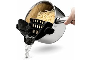 Clip On Pot Strainer - Silicone Pot Strainer Attachment - Easy Snap & Strain for Kitchen Use - Fits All Pots & Pans - Perfect